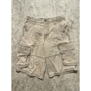 Old Navy Youth Sz 10 khaki Beige Cargo Shorts Surplus 100% Cotton